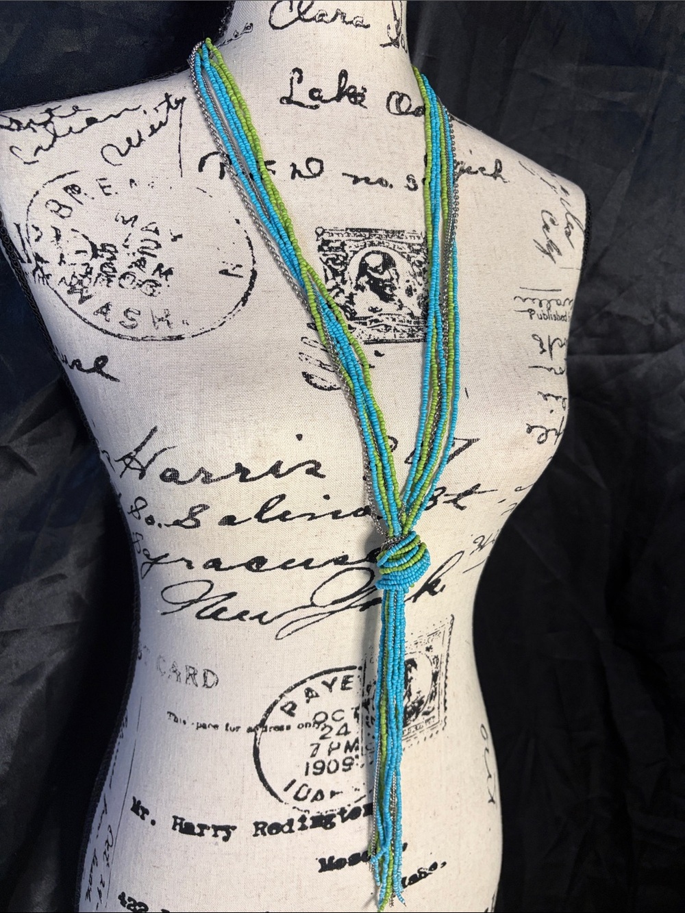 Vintage Estate Beaded Lariat Necklace | Desert Market Statement Jewelry | Boho